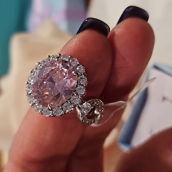 Unicorn Favorite Bomb Party Sterling RoseGold Quartz Cubic Zirconia ring size 7 - Picture 4 of 4